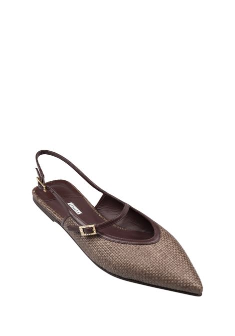Morgana Slingbacks in Cuba Brown Raffia LE SILLA | 9043D020MTPPPAN748